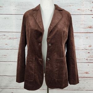 DG2 Brown Velvet Women's Blazer Jacket Size Large